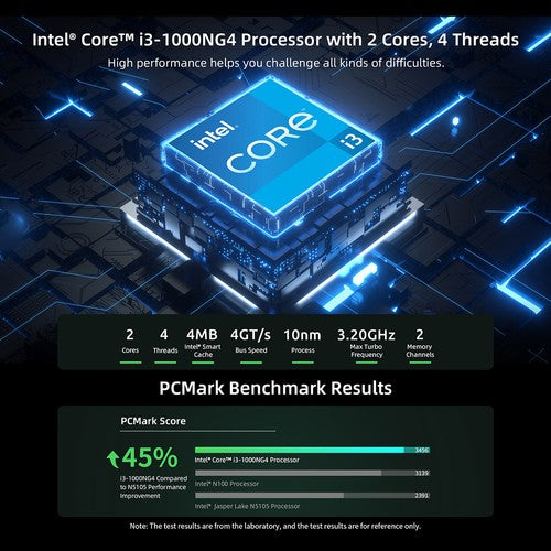 Mini PC BMAX B6 Plus, Intel Core i3-1000NG4 jusqu'à 3,2 GHz Mini PC BMAX B6 Plus, Intel Core i3-1000NG4 jusqu'à 3,2 GHz